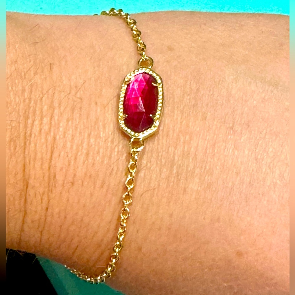 Kendra Scott Ruby colored and gold bracelet